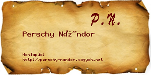 Perschy Nándor névjegykártya